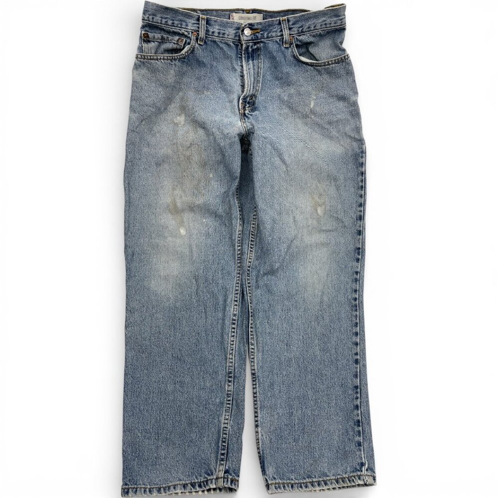 Levi’s 560 Comfort Tapered Jeans Distressed Blue Denim Men's 34x30 Baggy Skater